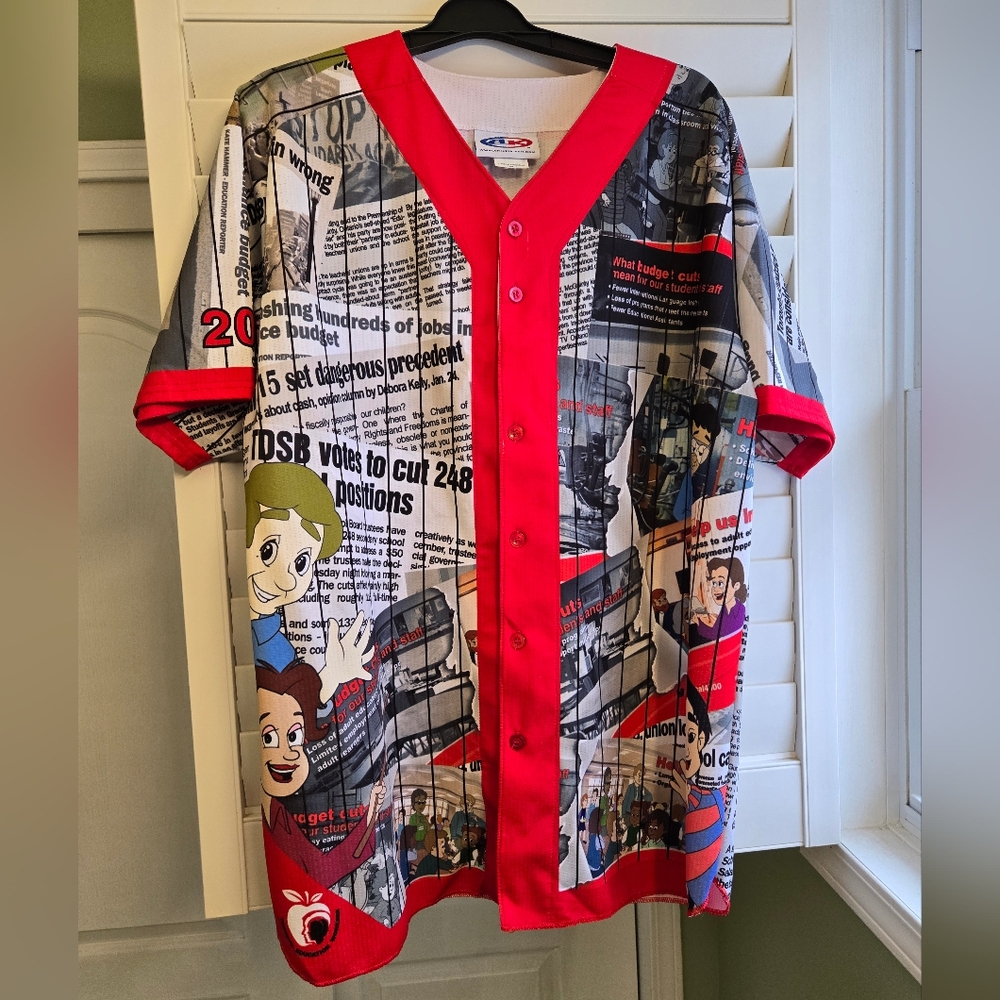 Unique Colorful Cartoon Print Baseball Streetwear Jersey.